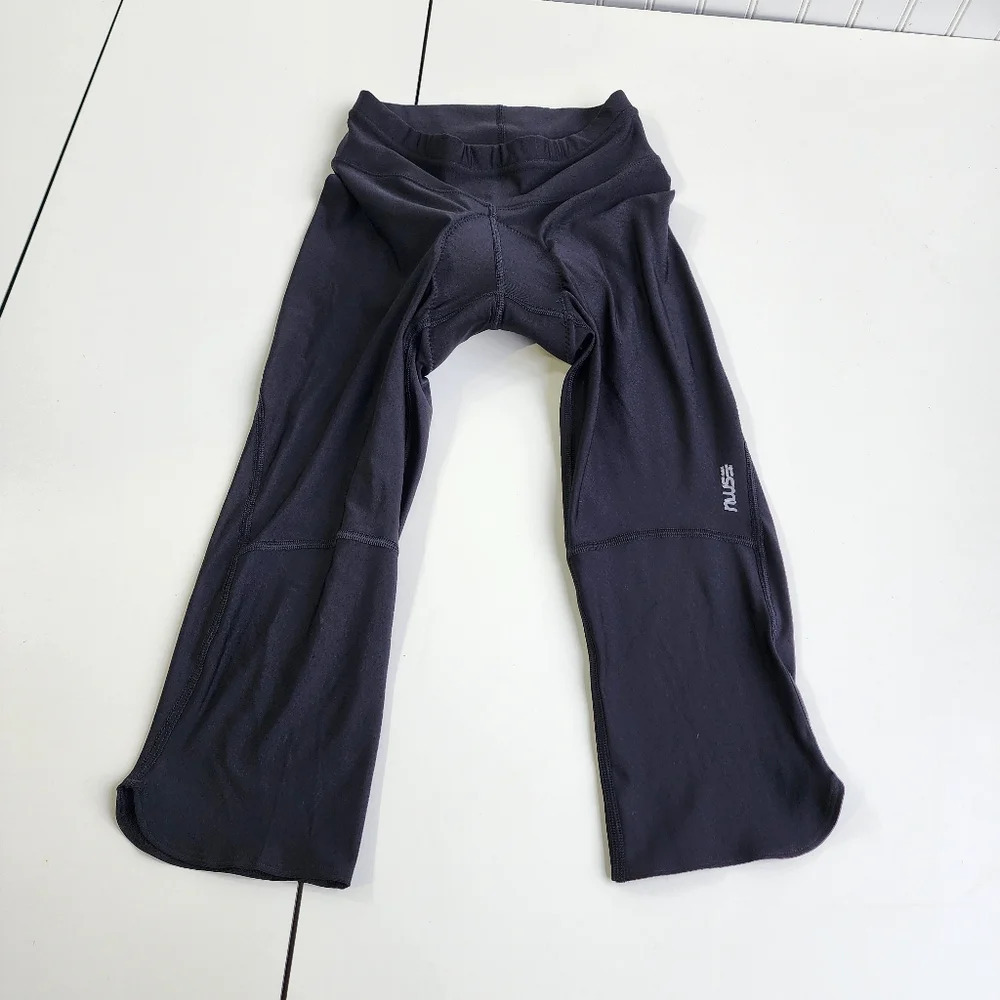 Nishiki NWS Cycling Padded Capri Pants Women Black Stretch Size S